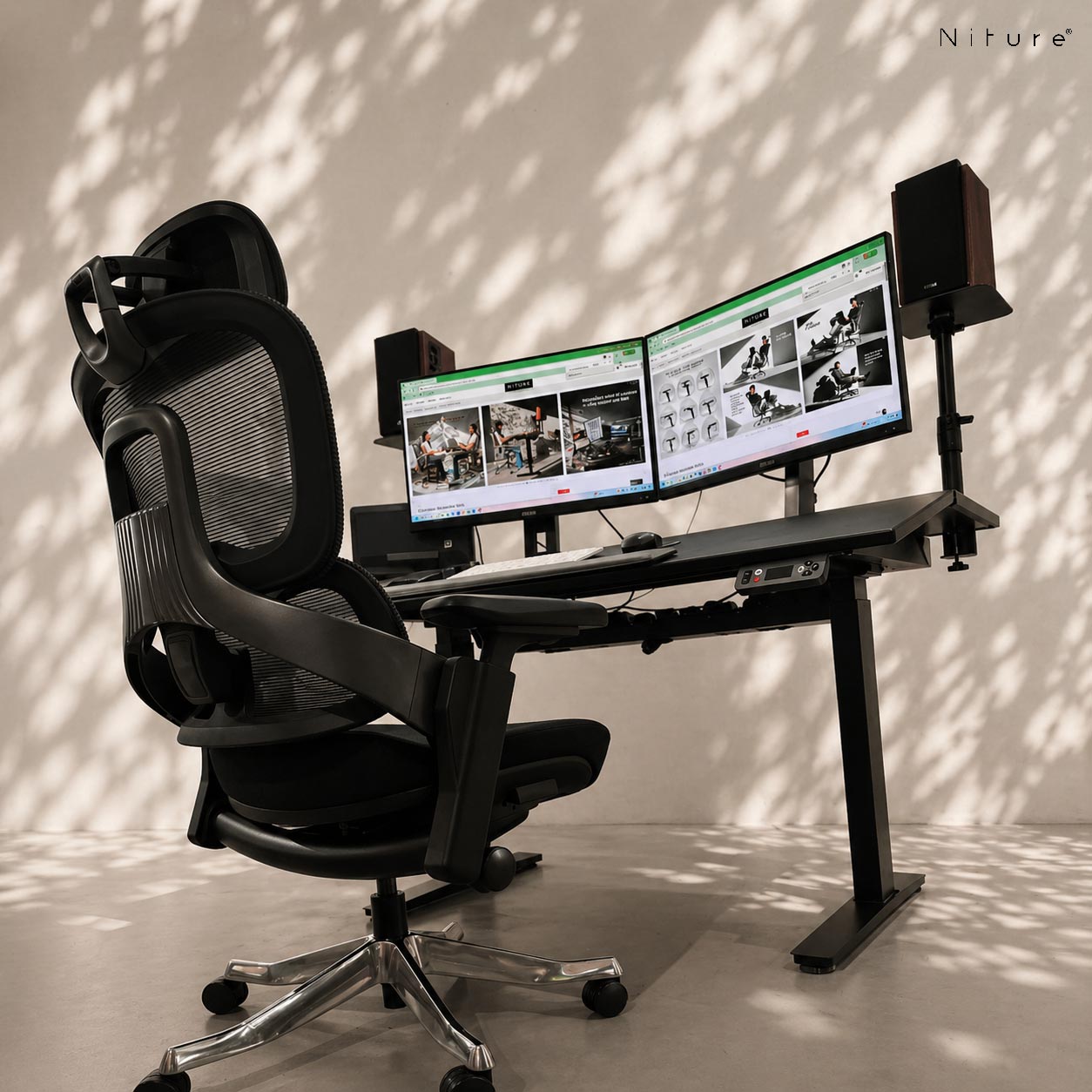 Niture balance bundle tilt desk with motion chair