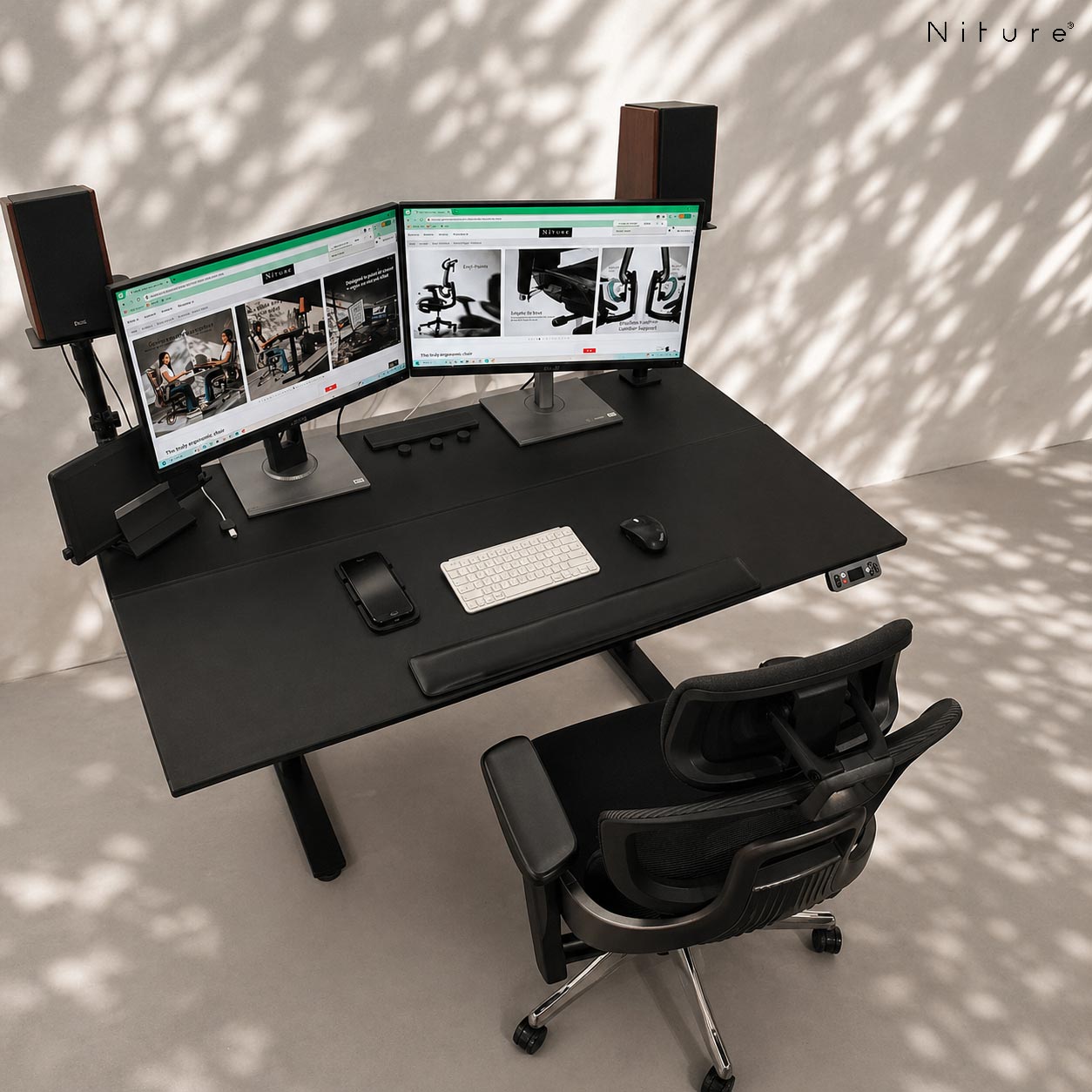 Niture balance bundle tilt desk with motion chair