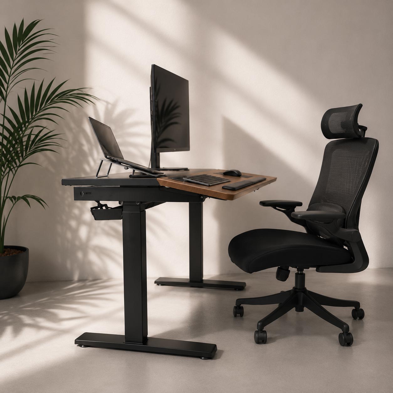 Niture entry bundle tilt desk with trom chair