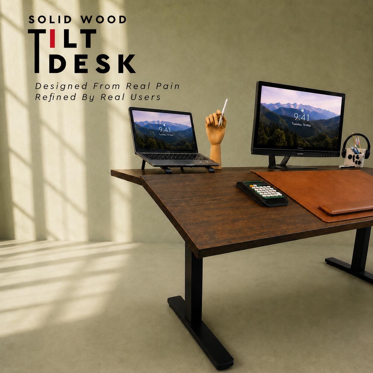 Niture tilt desk solid wood