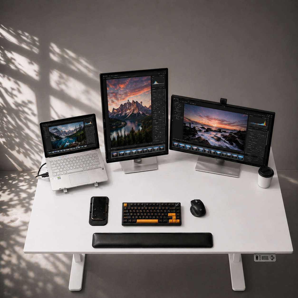 Tilt desk in white color