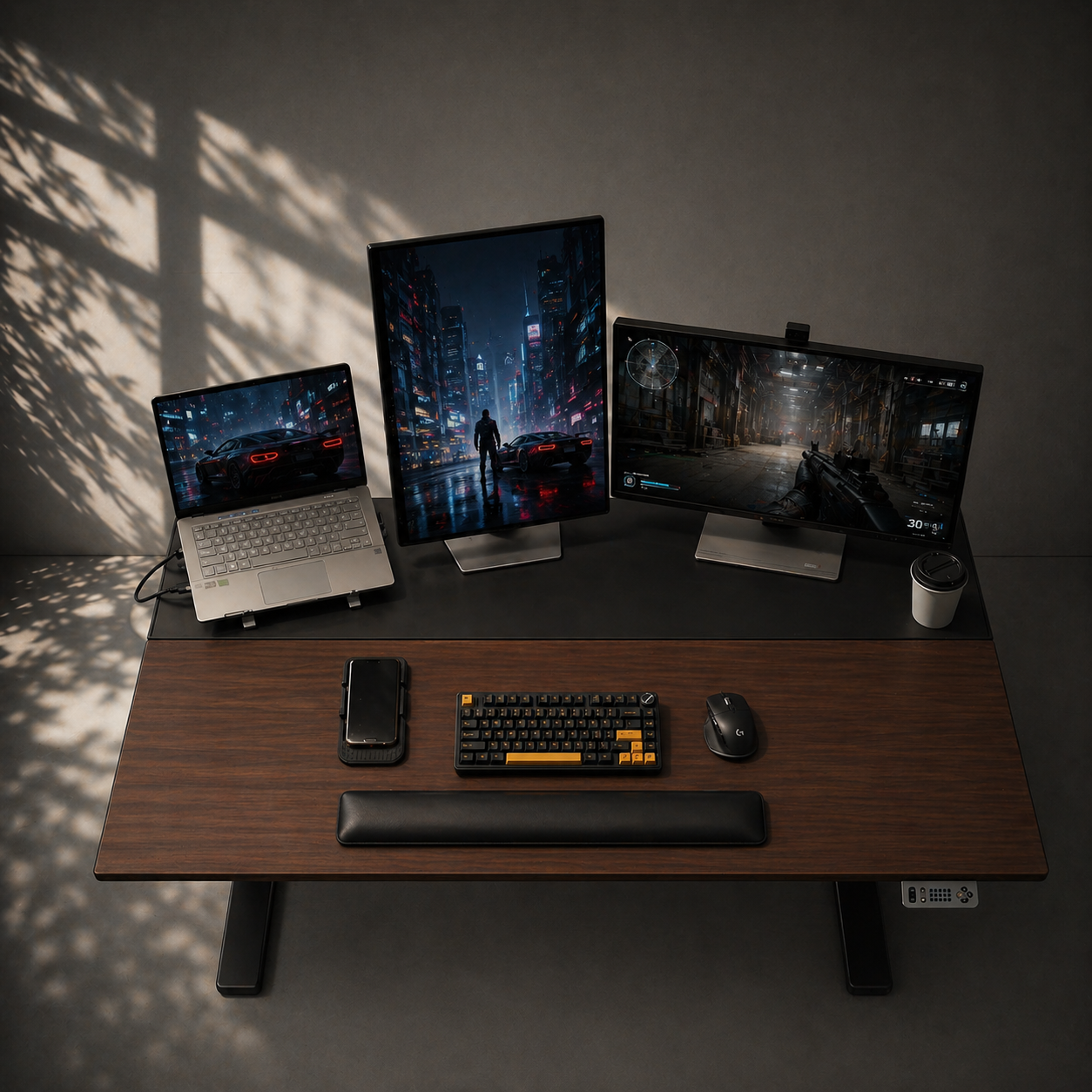 Tilt desk in walnut color