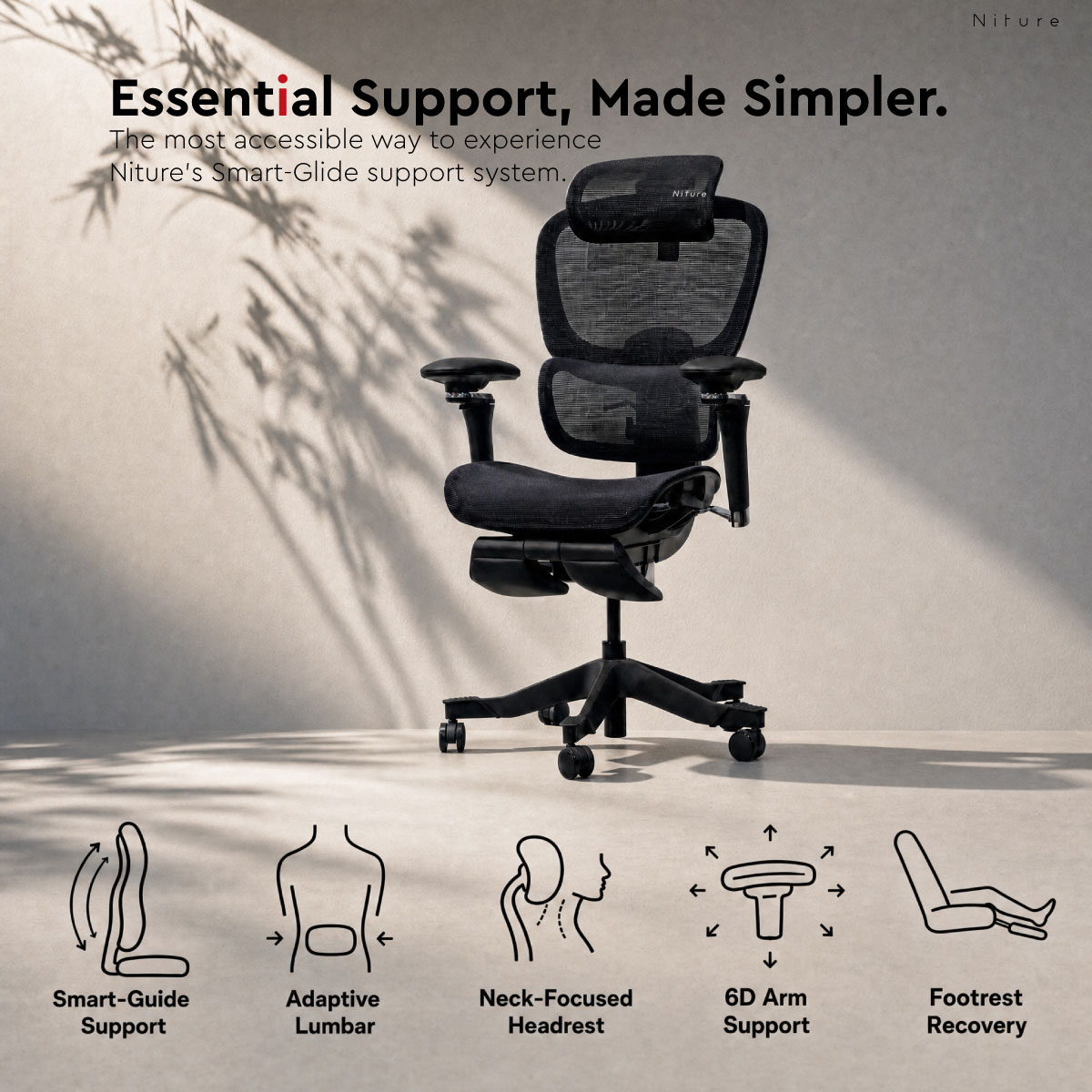 SINC Lite essential ergonomic support features
