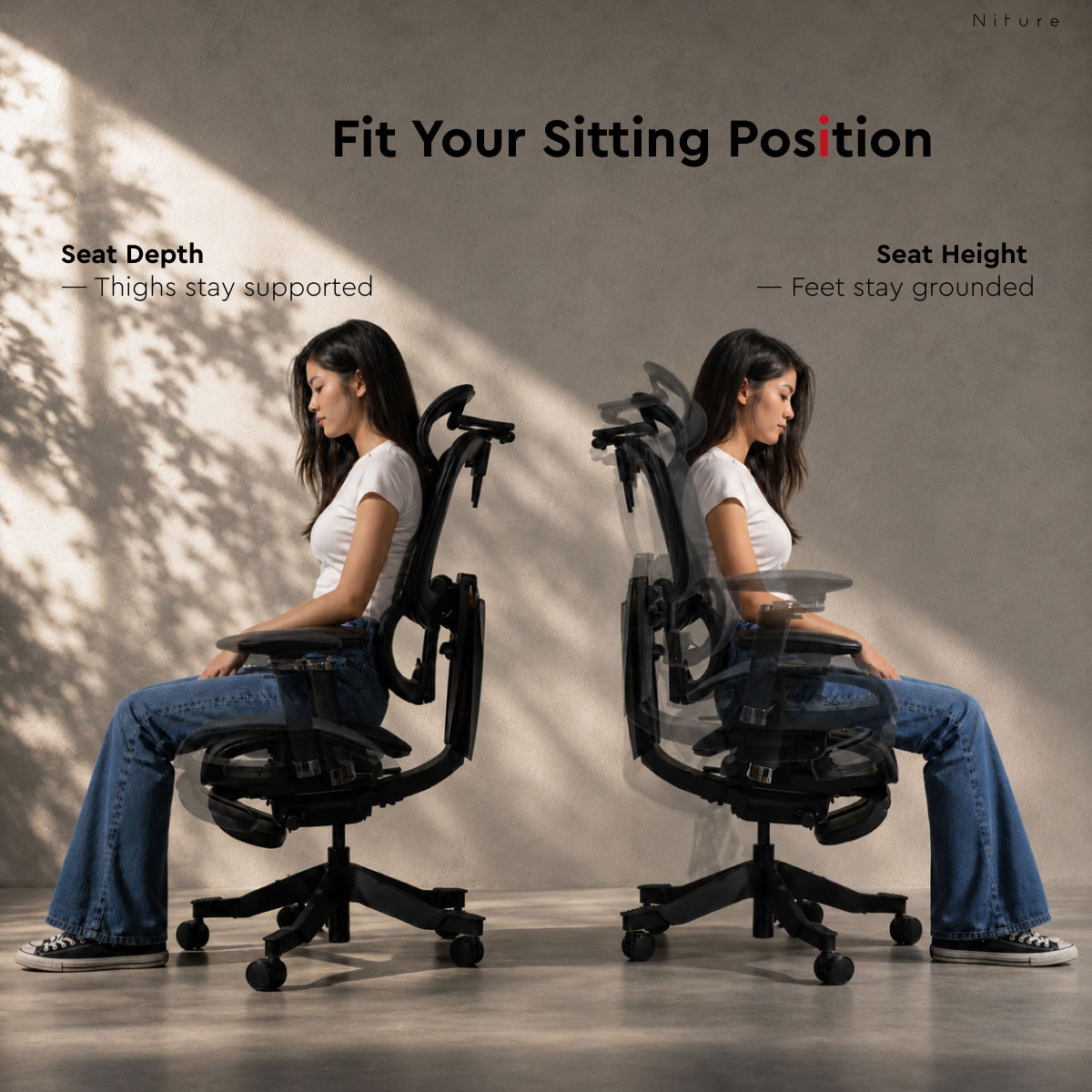 SINC Lite adjustable seat depth and seat height