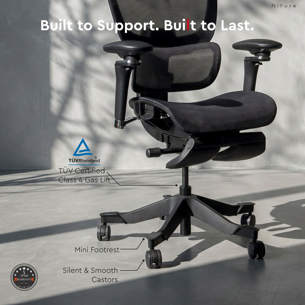 SINC Lite Class 4 gas lift, chair base, castors and structural components