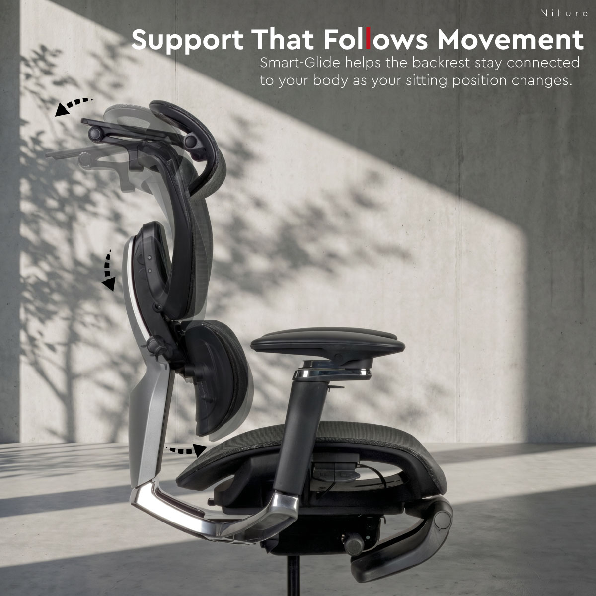 UltraSinc Smart-Glide backrest movement