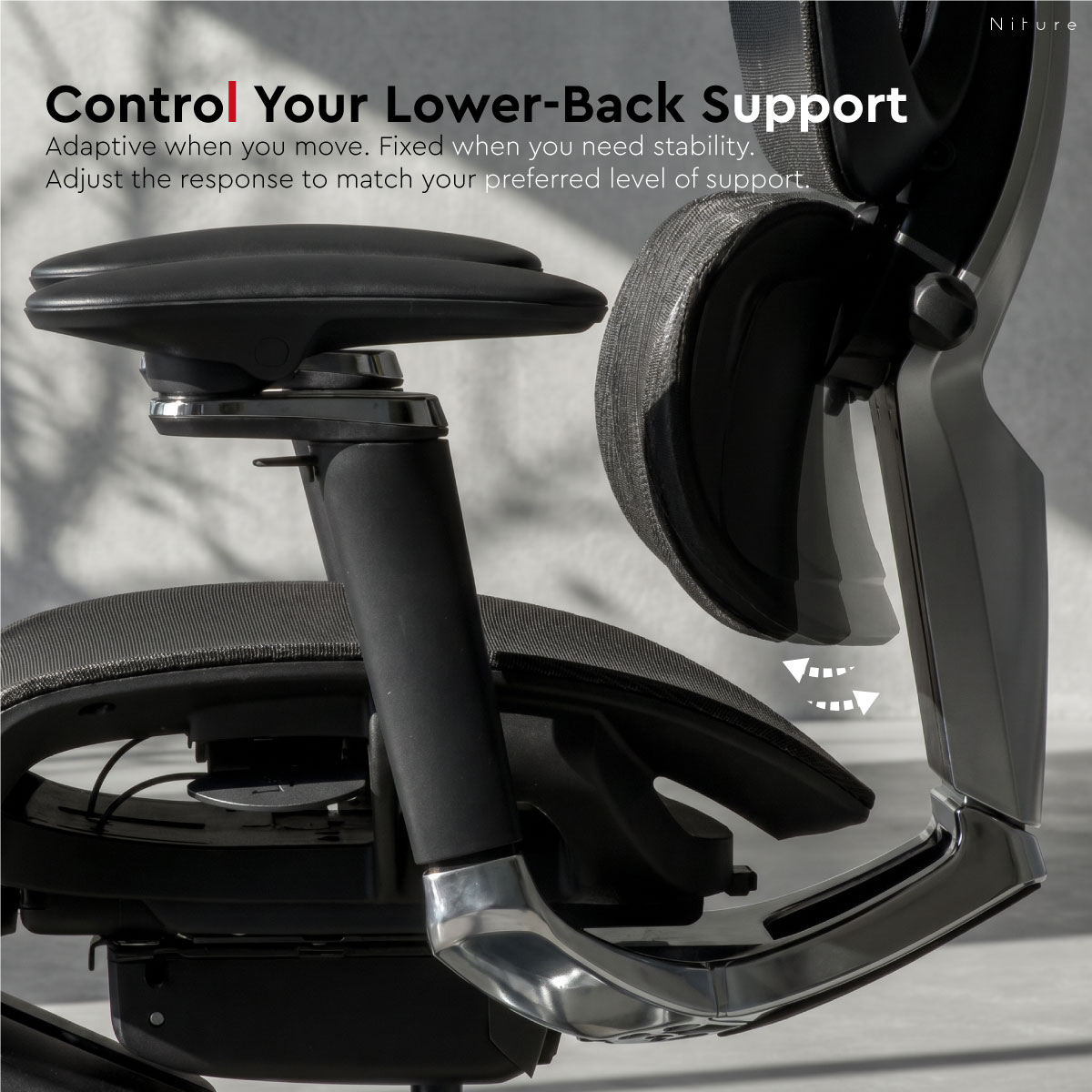 UltraSinc adjustable adaptive lumbar support