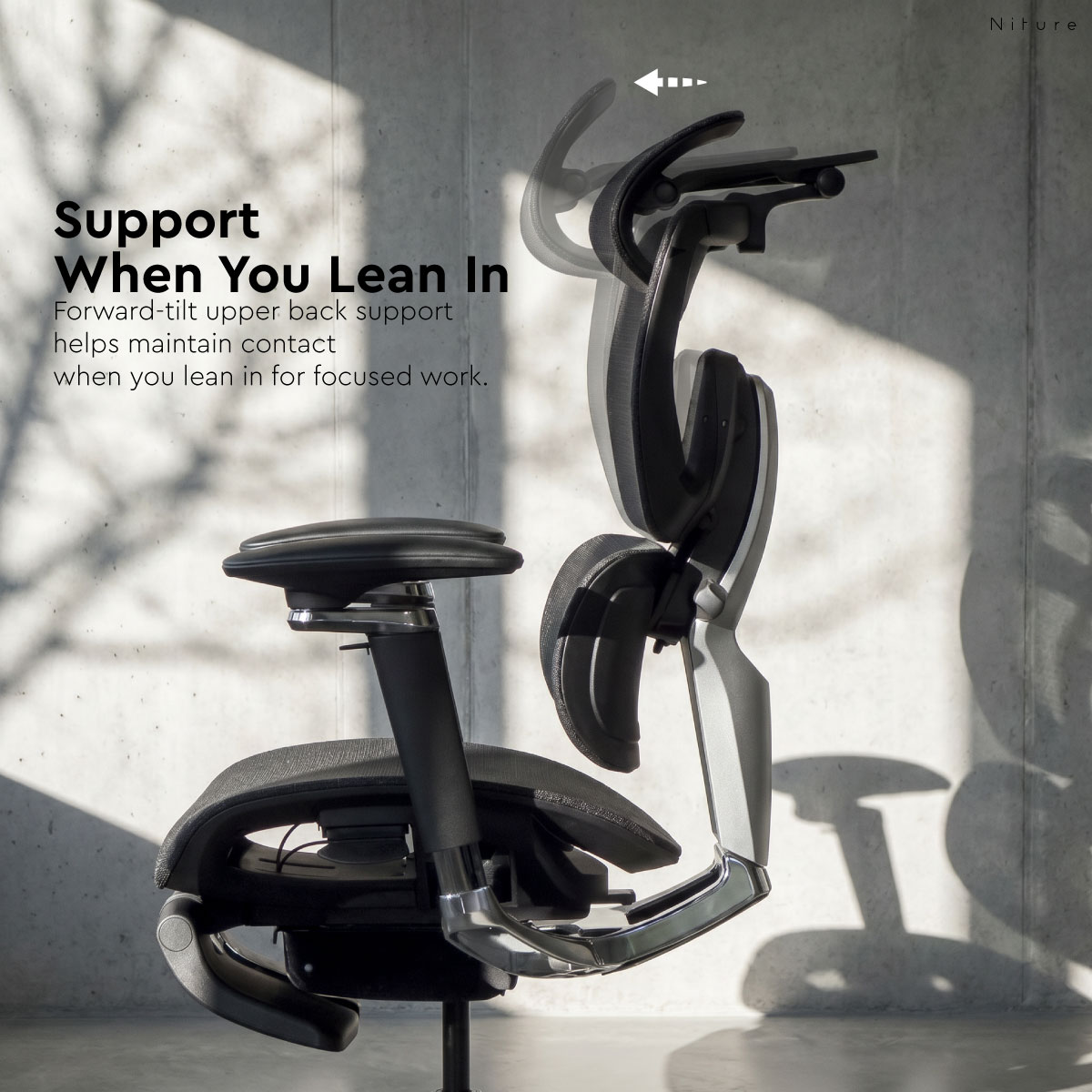 UltraSinc forward-tilt upper-back support