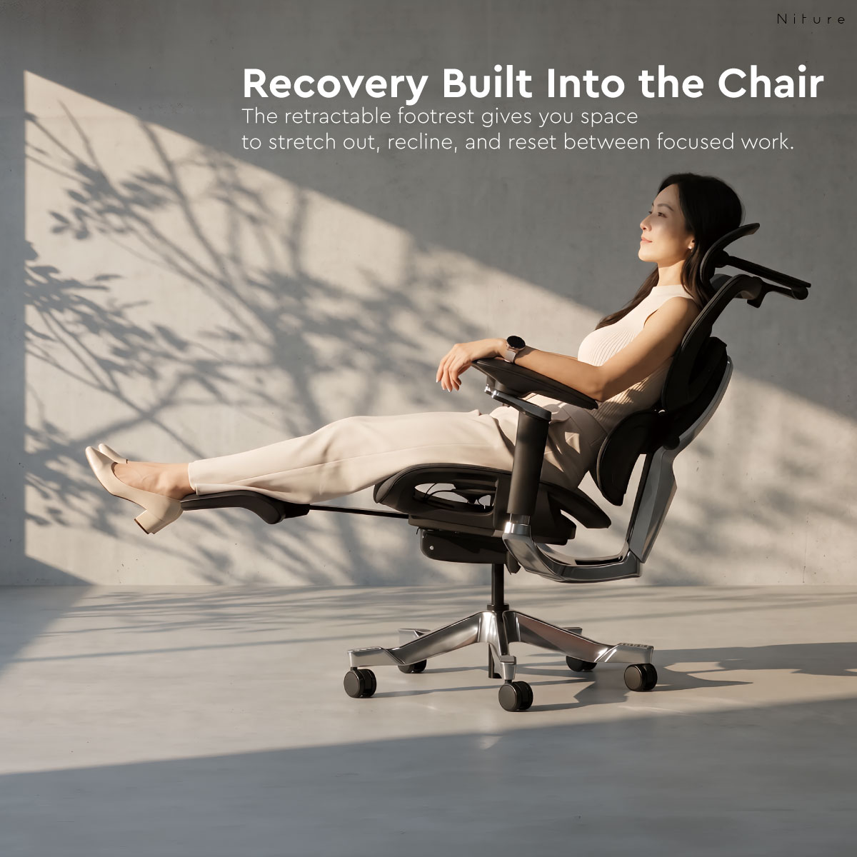 UltraSinc reclined recovery position with retractable footrest
