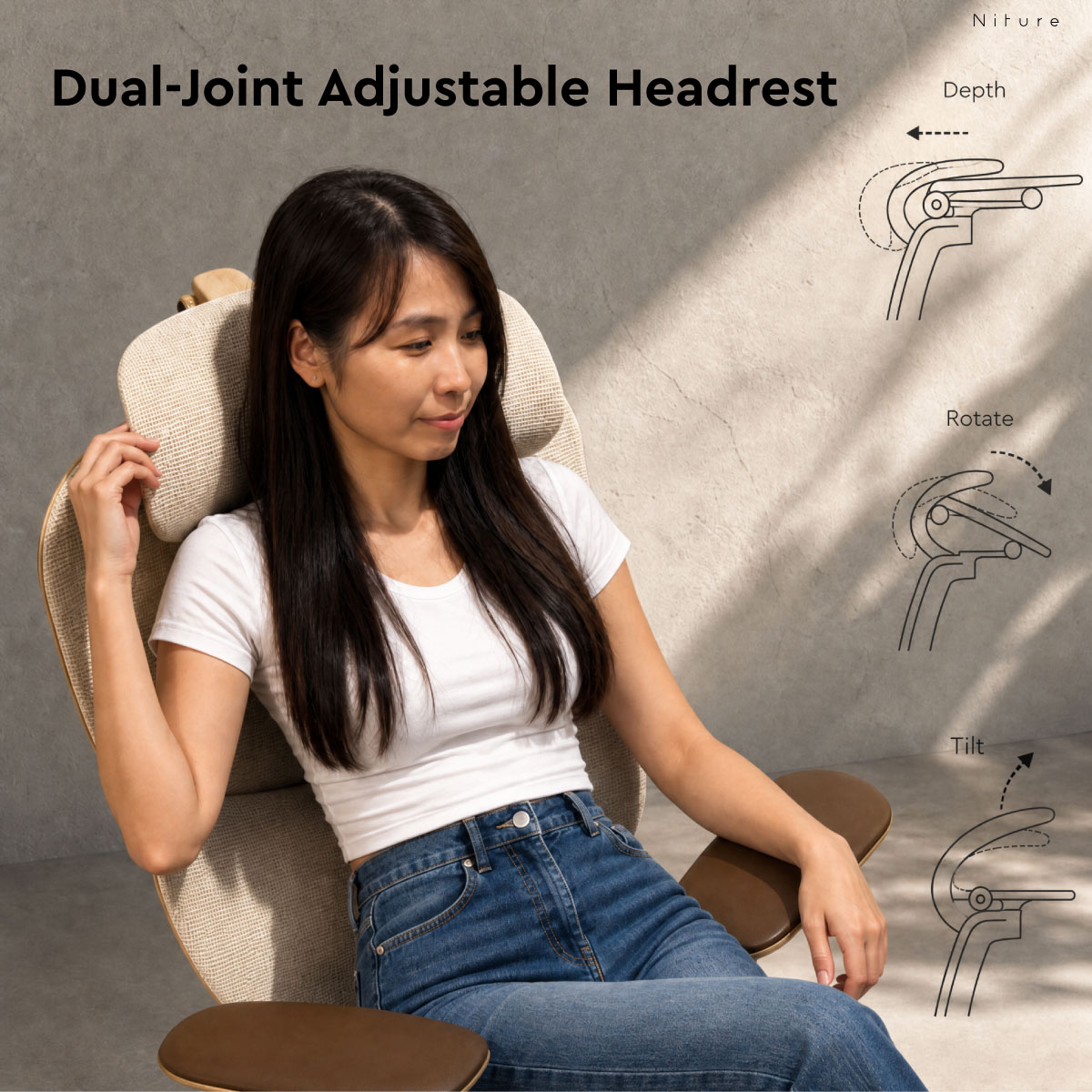 SINC Air dual-joint adjustable headrest