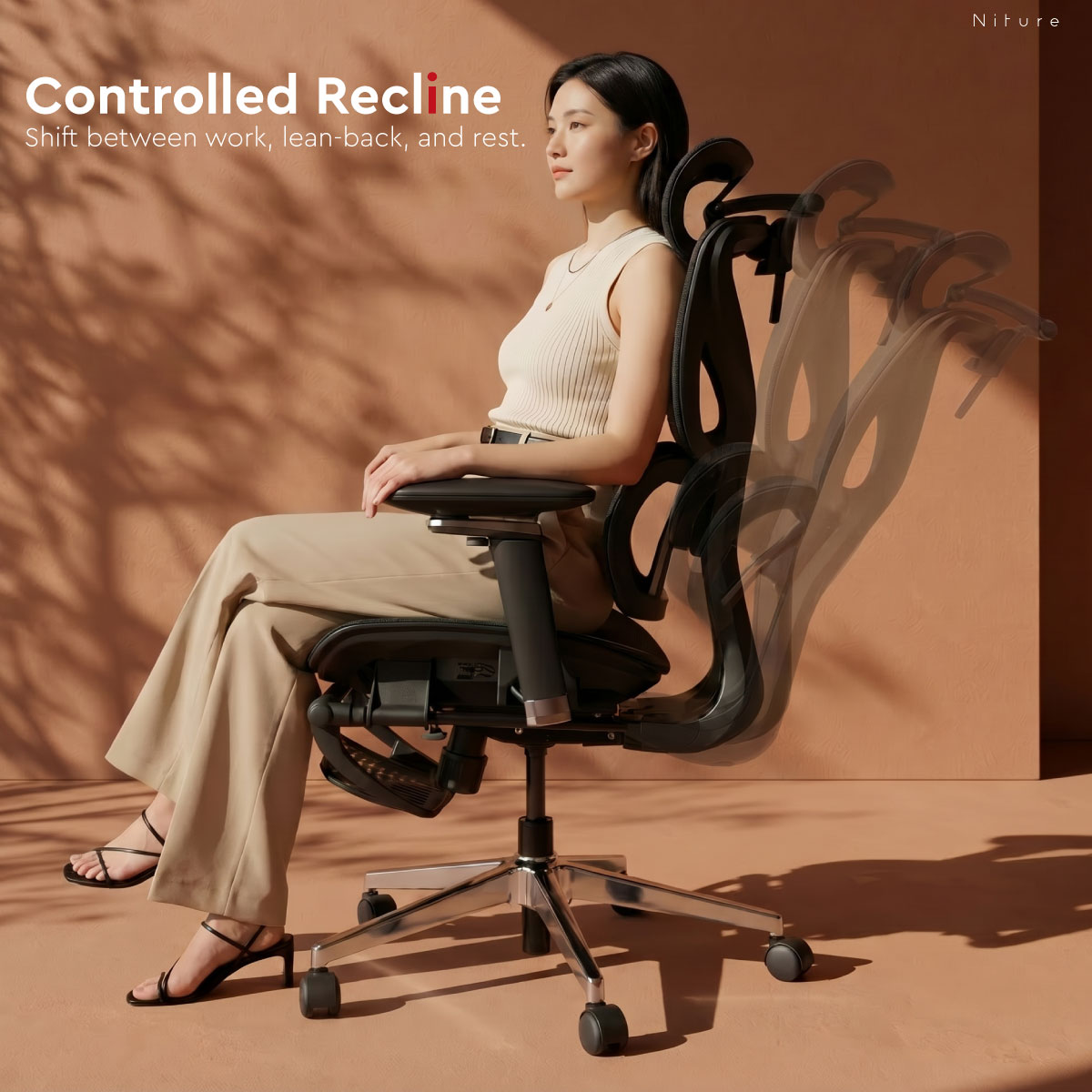 Hammock 1 controlled ergonomic chair recline