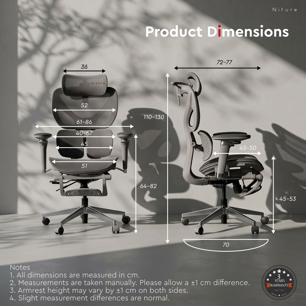 Hammock 2 product dimensions measured in centimetres