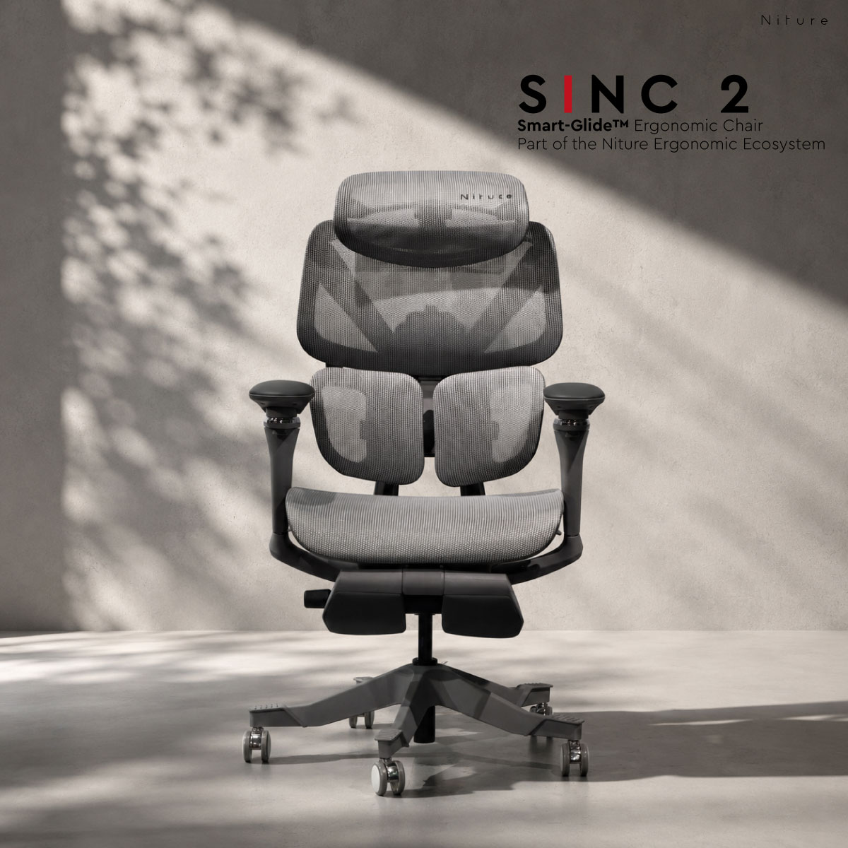 Sinc 2 Ergonomic Chair with Smart Glide Movement and Twin Support Dynamic Lumbar