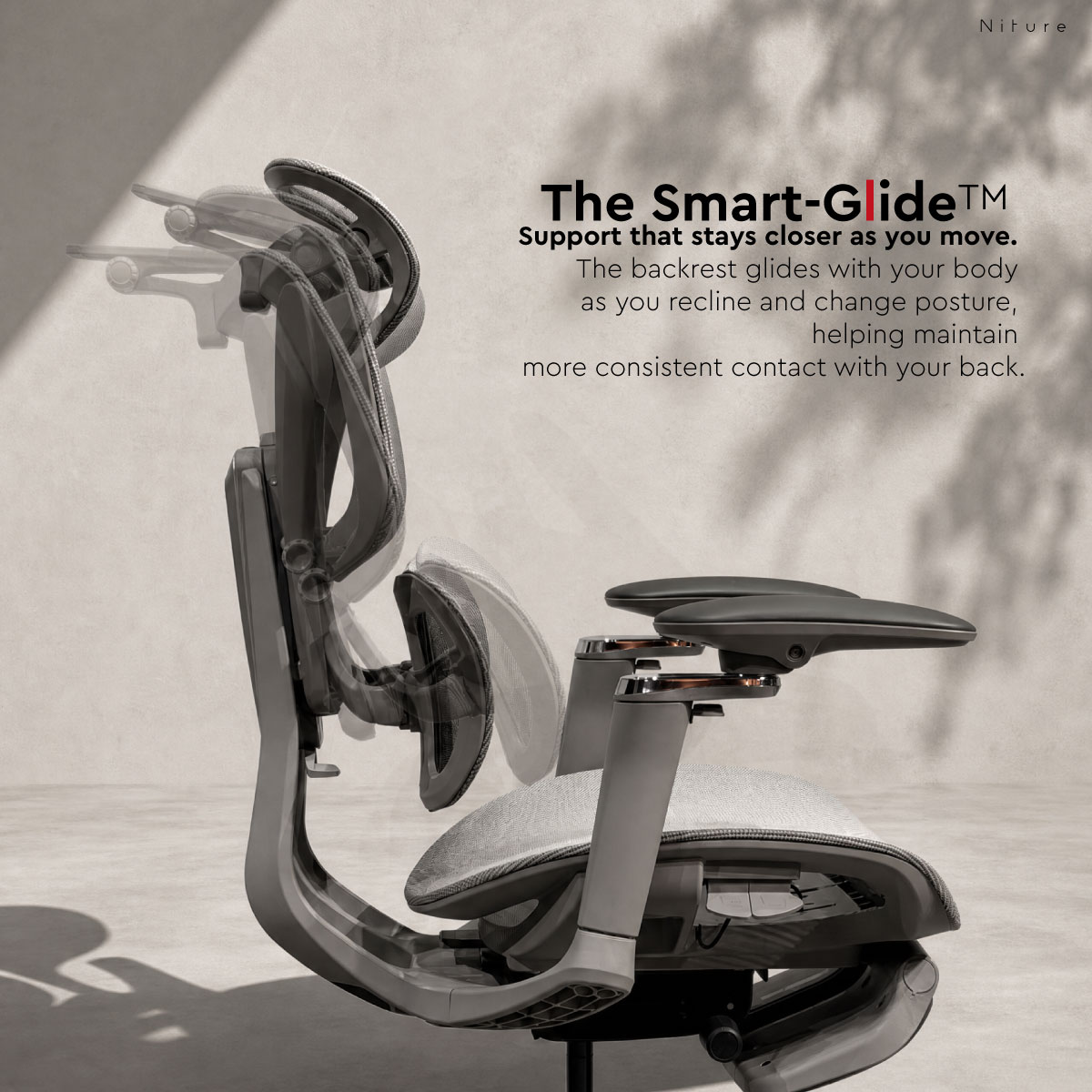 SINC 2 Smart-Glide backrest moving through different sitting positions